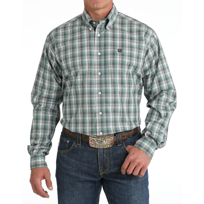 Men's Green Plaid Button Down Shirt