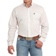 Cinch Men's White Print Button Down Shirt
