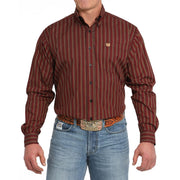 Men's Red Print Button Down Shirt