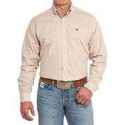 Men's Cream Print Button Down Shirt