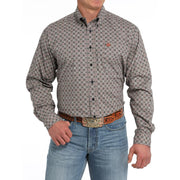 Men's Navy Print Button Down Shirt