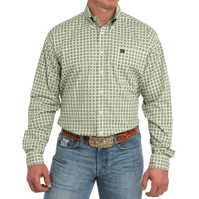 Men's Lime Print Button Down Shirt