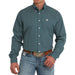 Men's Teal Print Button Down Shirt