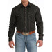 Men's Black Print Modern Fit Snap Shirt