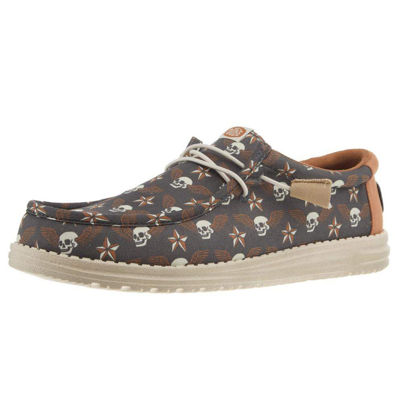 Mens Wally Stars N Skulls Print Casual Shoe