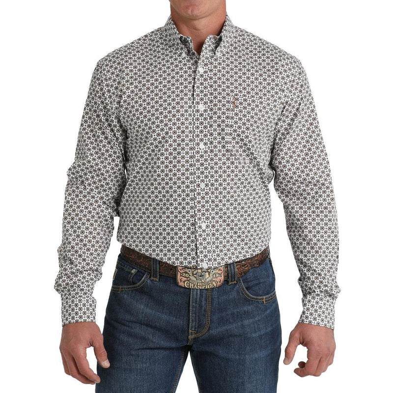 Men's White Modern Fit Button Down Shirt