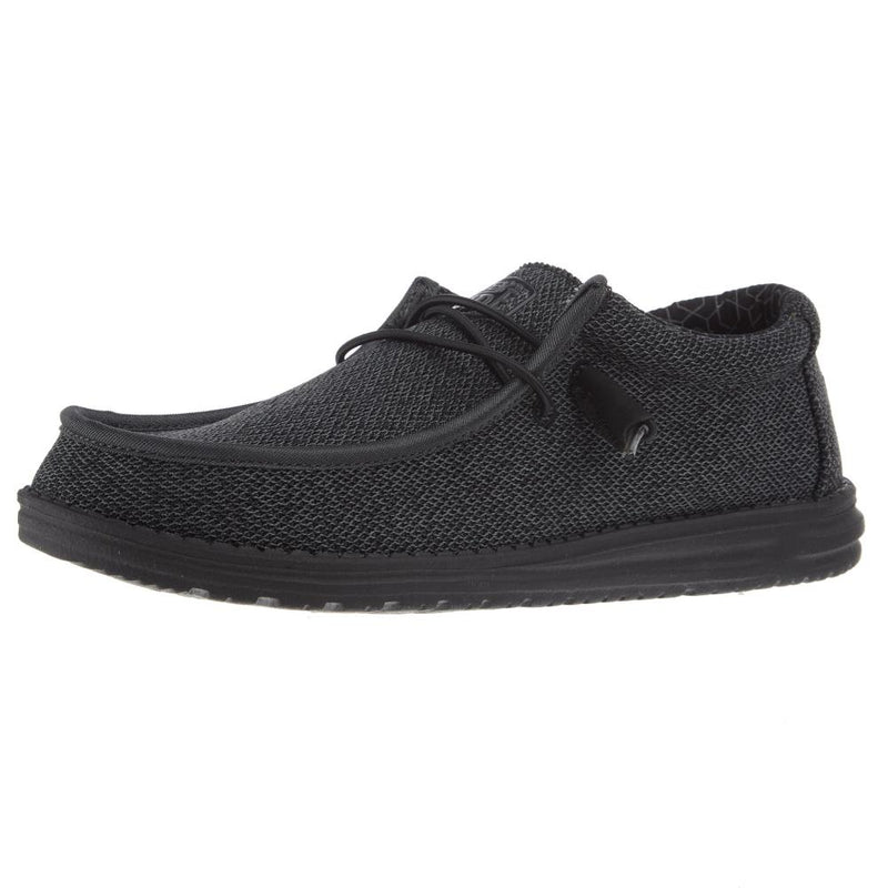 Mens Wally Sox Micro Total Black Casual Shoe