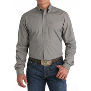 Men's Grey Modern Fit Button Down Shirt