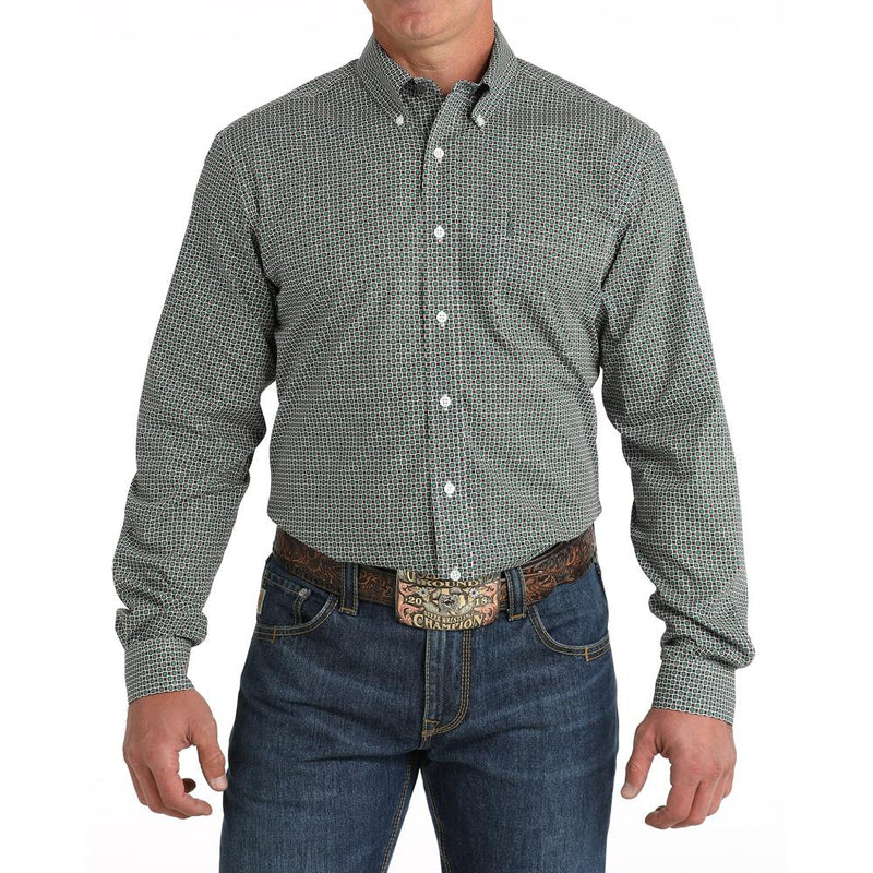 Men's Green Modern Fit Button Down