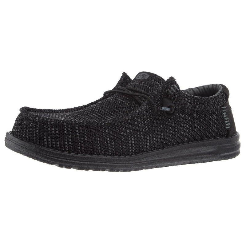 Mens Black Wally Stretch Mesh Casual Shoe