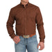 Men's Brown Print Modern Fit Button Down Shirt
