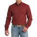 Men's Red Print Modern Fit Button Down Shirt