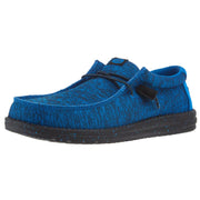 Mens Blue Wally Sport Knit Casual Shoe