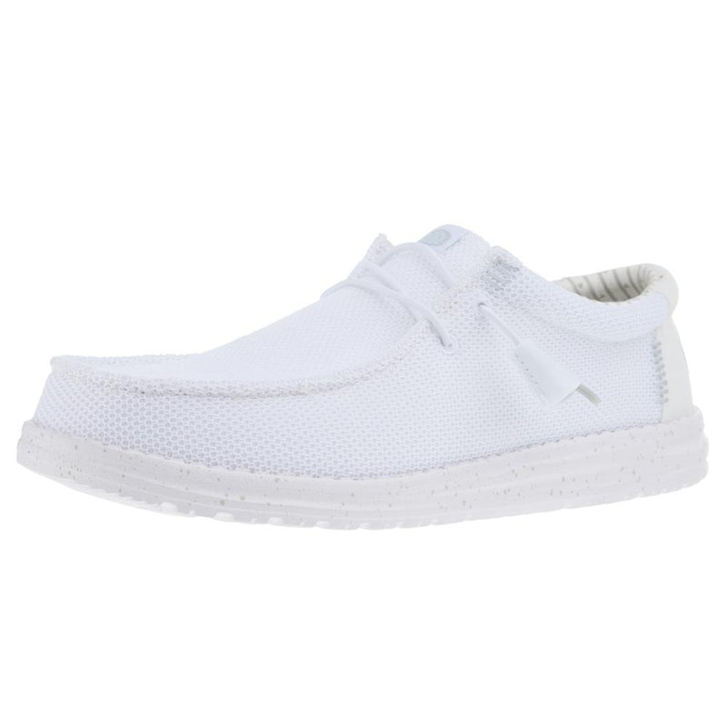 Mens White Wally Stretch Mesh Casual Shoe