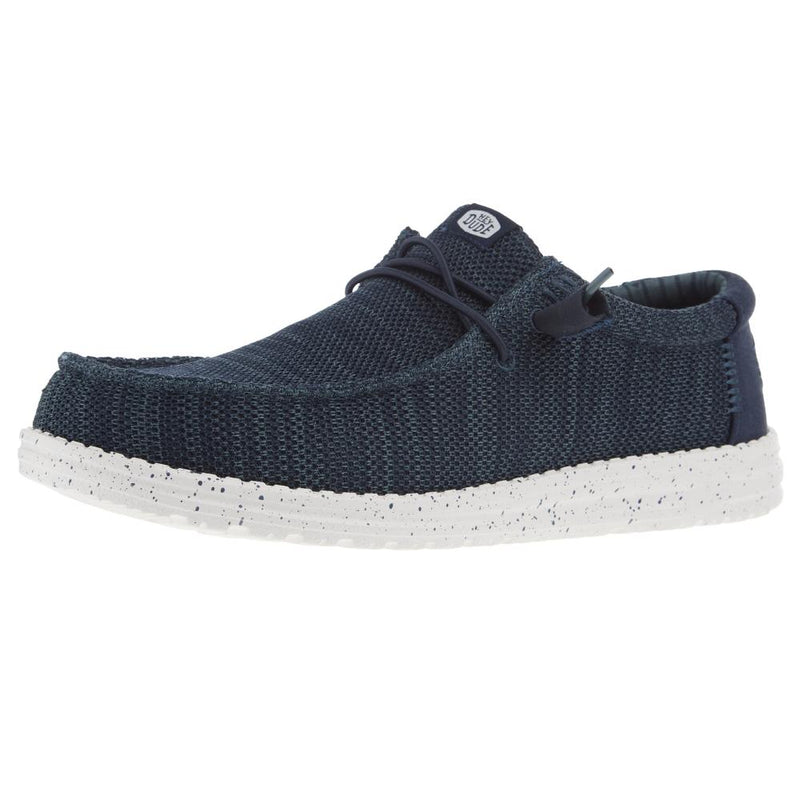 Mens Navy Wally Stretch Mesh Casual Shoe