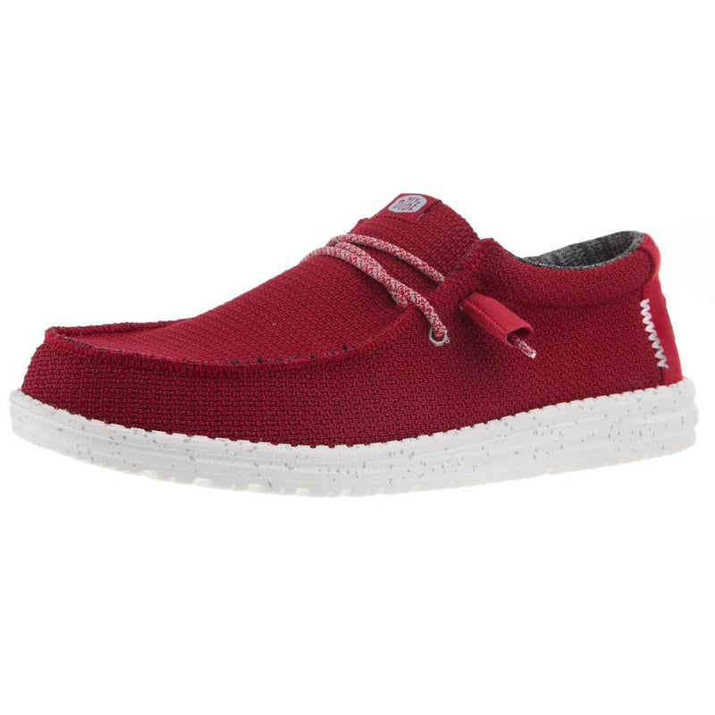 Mens Wally Sport Mesh Dark Red Casual Shoe