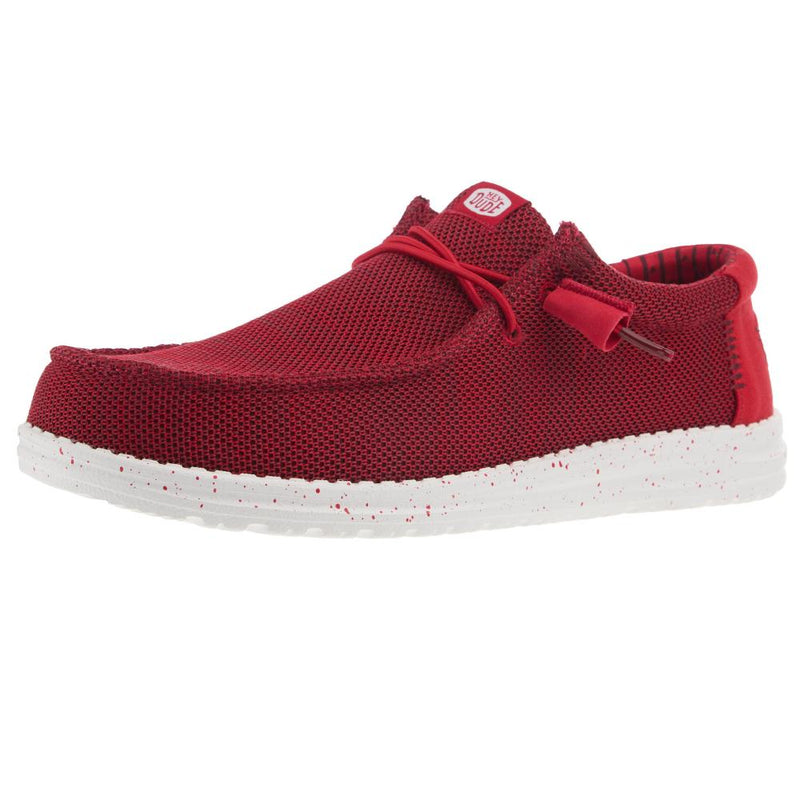 Mens Red Wally Stretch Mesh Casual Shoe