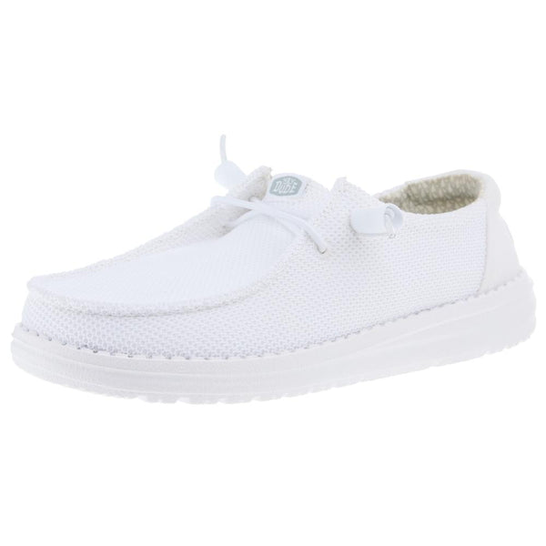 【うめ】 Hey Dude Womens Wendy Stretch Mesh White Casual
