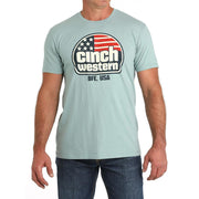 Men's Green American Flag Tee