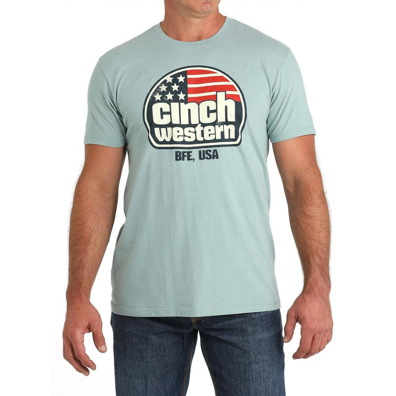 Men's Green American Flag Tee
