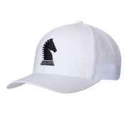 White Embroidered Logo Mesh Back Cap