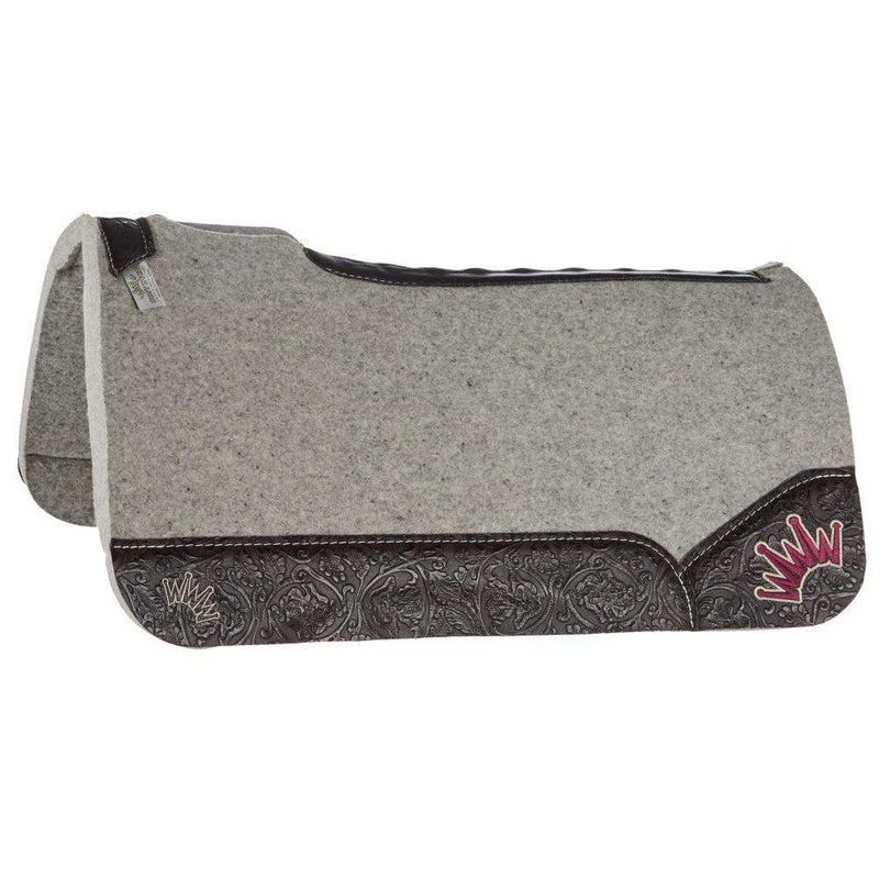 Kush Chocolate Floral Burgundy Felt Saddle Pad