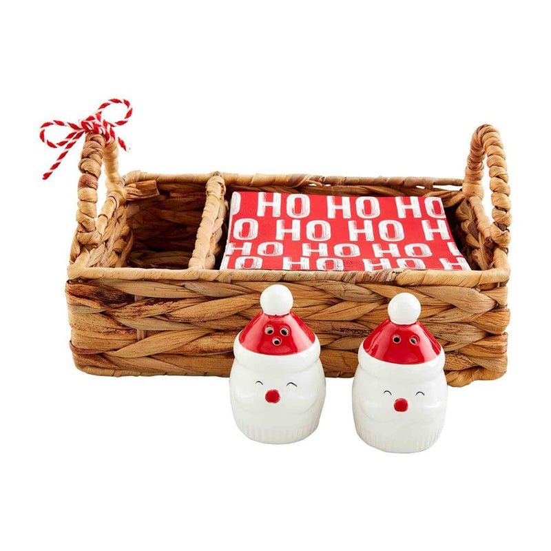 Santa Salt/Pepper Napkin Basket Set