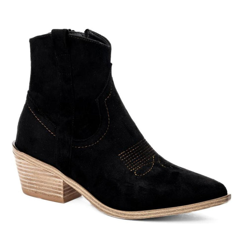 Women`s Quittin Time Black Faux Suede Bootie