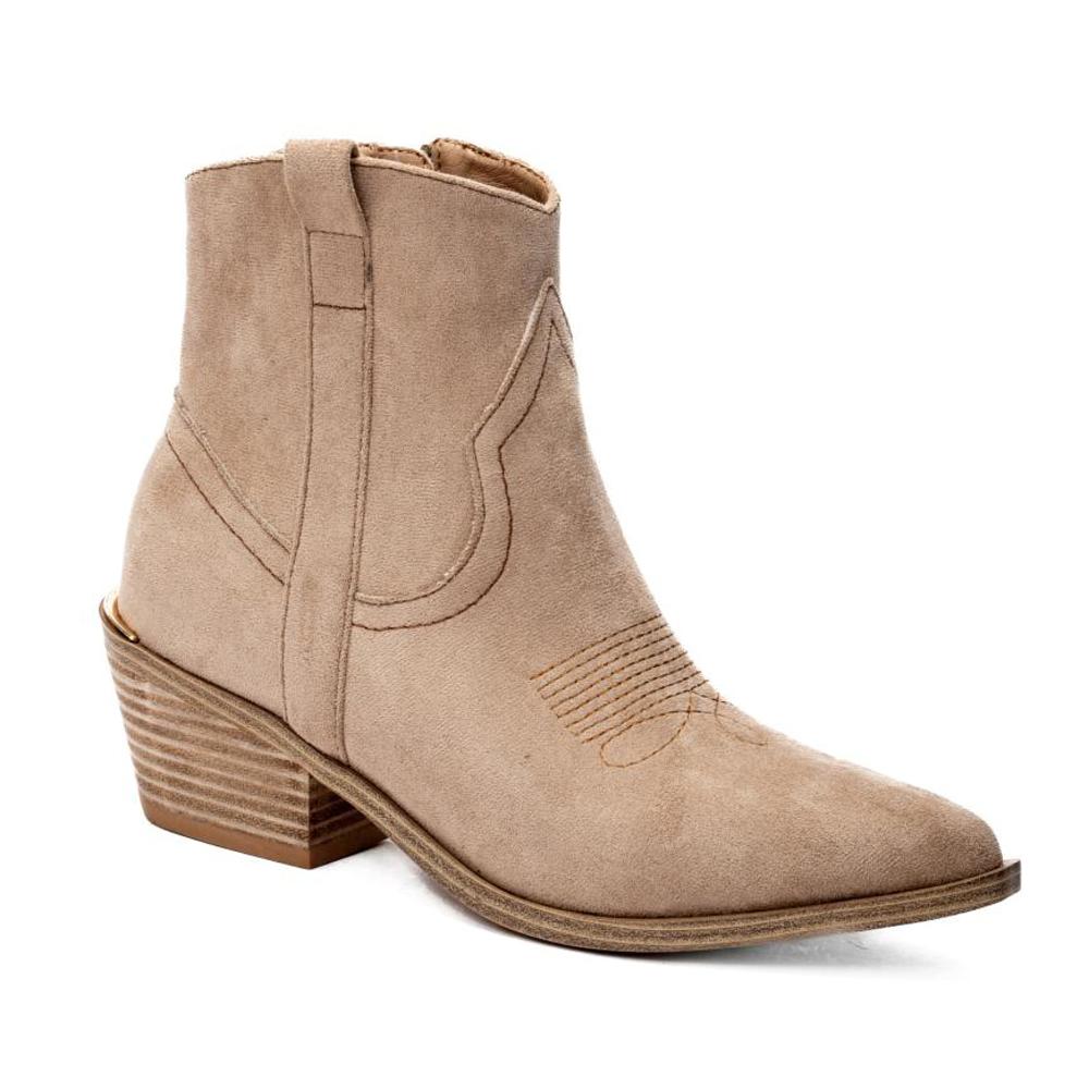 Corkys Room Service Booties in Black Faux Suede