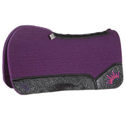 Kush Black Floral Purple Felt Wither Relief Saddle Pad