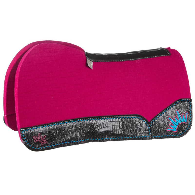 Kush Buckstitch Hot Pink Wither Relief Felt Saddle Pad