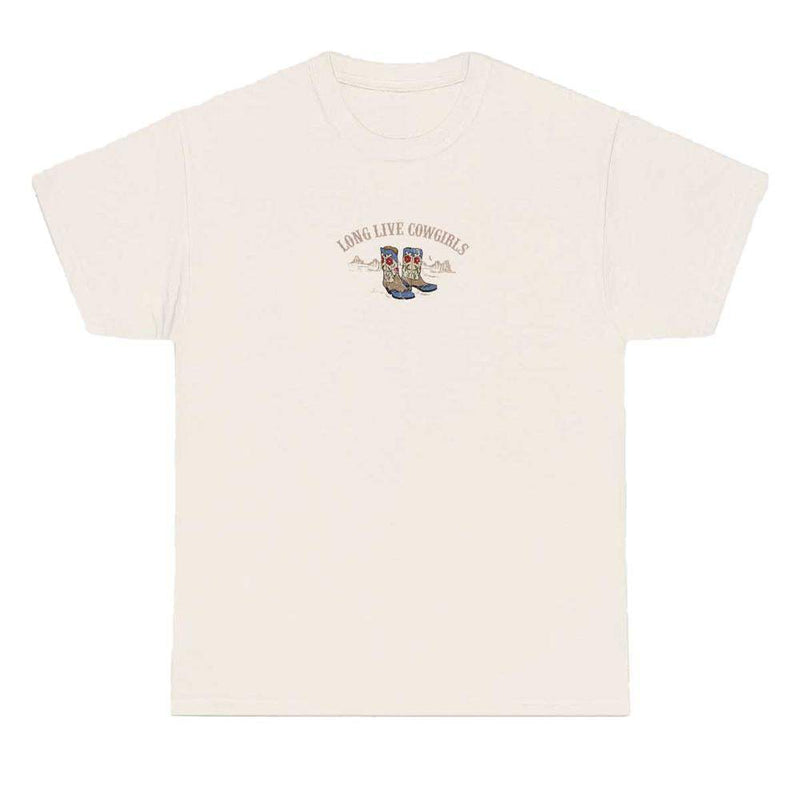 Women's Long Live Cowgirls Cream Tee