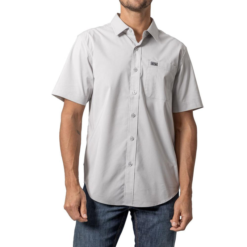 Men's Linville Silver White Dress Shirt