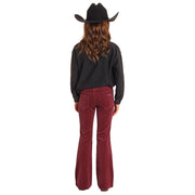 Girl's Maroon Corduroy Flare Pants
