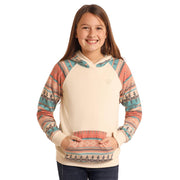 Girl's Contrast Sleeve Hoodie