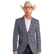 Men's Blue Plaid Sports Coat