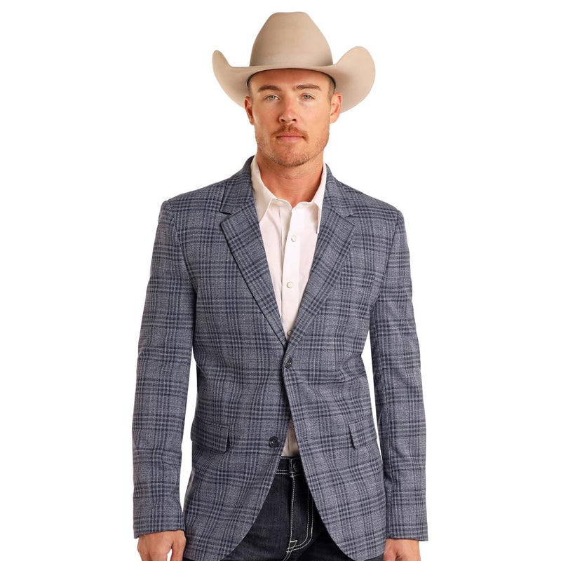 Men's Blue Plaid Sports Coat