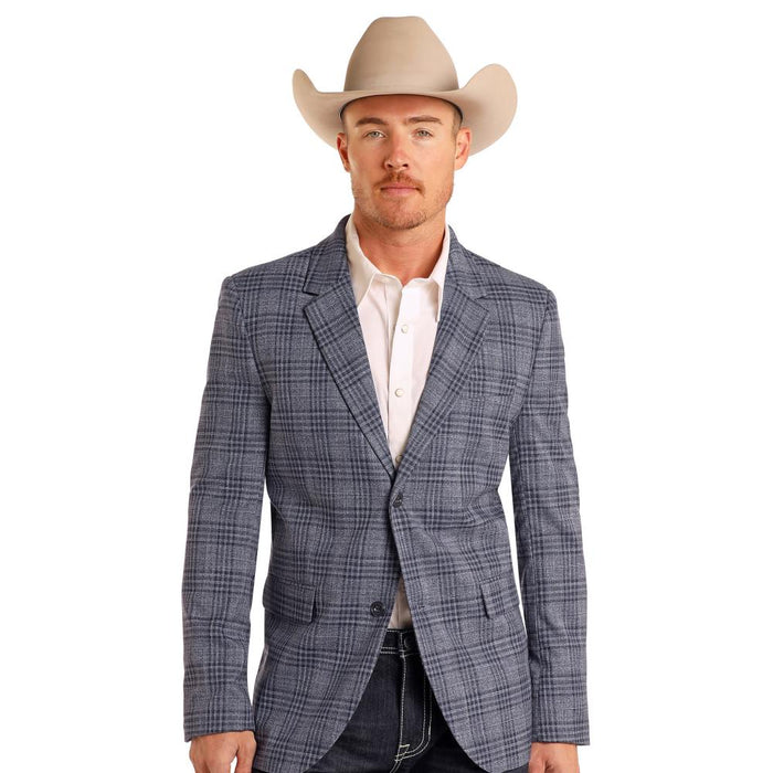 Men's Blue Plaid Sports Coat