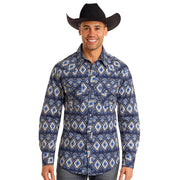 Men's Blue Aztec Dale Brisby Snap Shirt