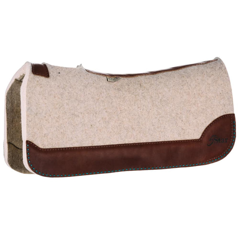 7/8in All Around Natural Felt Saddle Pad with Turq Buckstitch