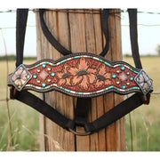 Turquoise Zuni Floral Bronc Halter