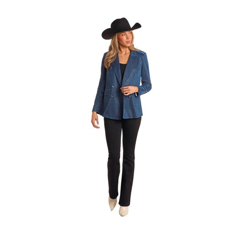Women's Blue Iridescent Blazer