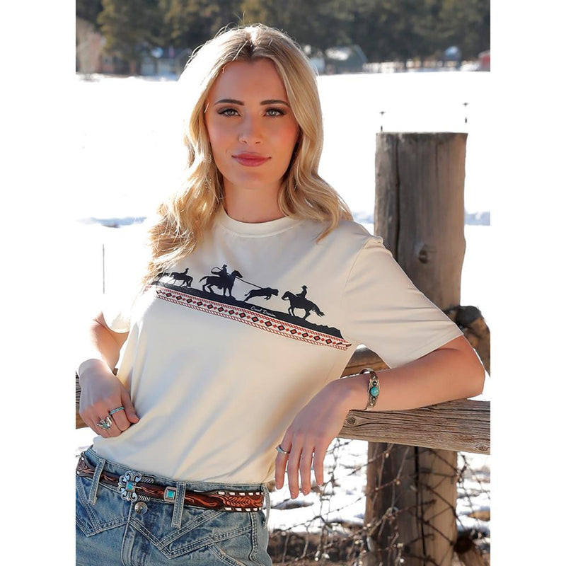 Women's White Roper Print Tee