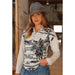 Women's White Henley Sweatshirt