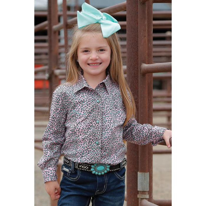 Girl's Pink Cheetah Snap Shirt