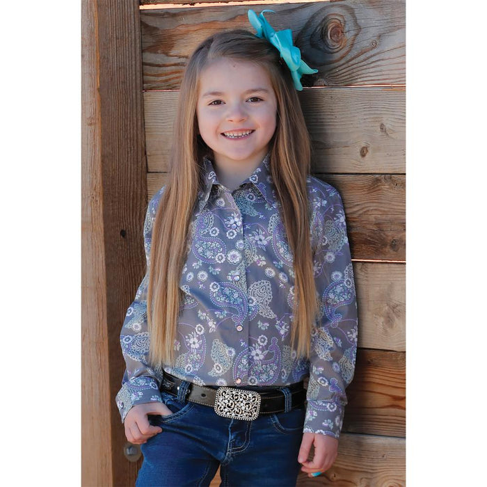 Girl's Printed Rhinestone Snap Shirt