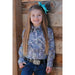 Girl's Printed Rhinestone Snap Shirt