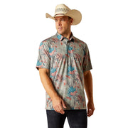 Men's Charger 2.0 Grey Print Polo