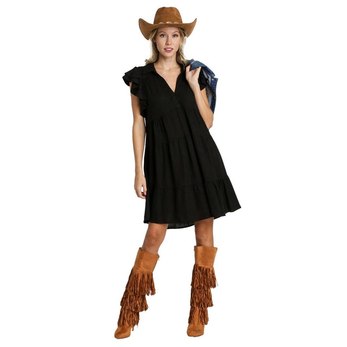 Women's Black Tiered Dress