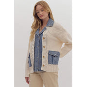 Women's Cream Sweater Cardigan